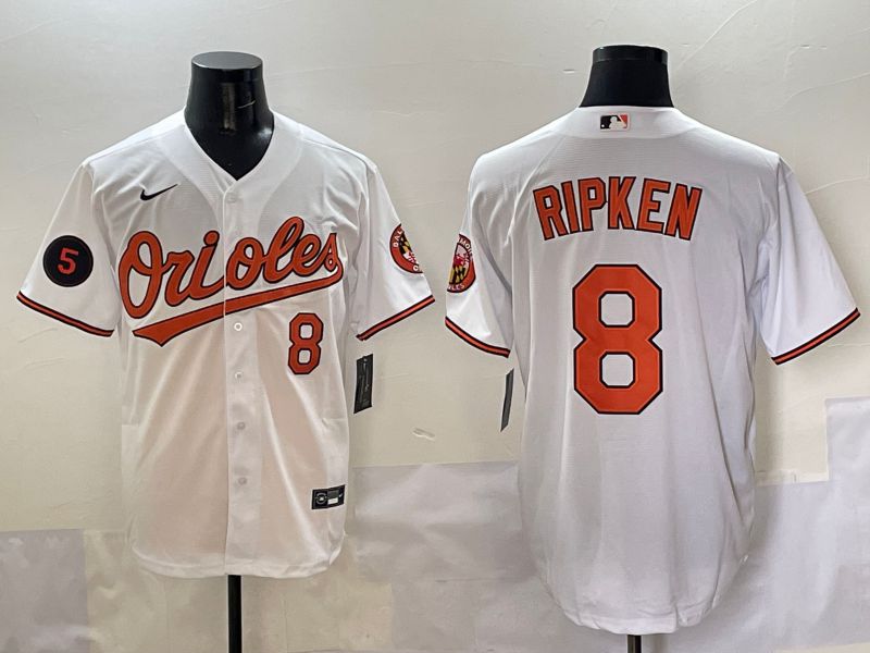 Men Baltimore Orioles 8 Ripken White Game 2025 Nike MLB Jersey style 5091